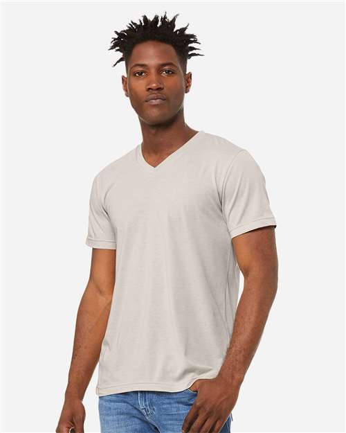 BELLA + CANVAS - Unisex Heather CVC V-Neck Tee - 3005CVC