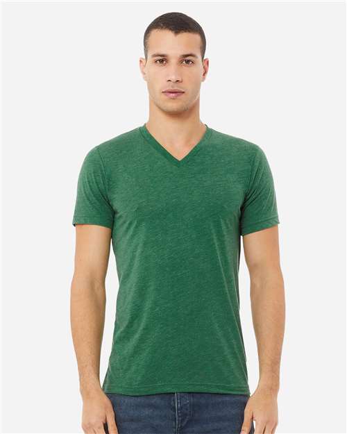 BELLA + CANVAS - Unisex Heather CVC V-Neck Tee - 3005CVC
