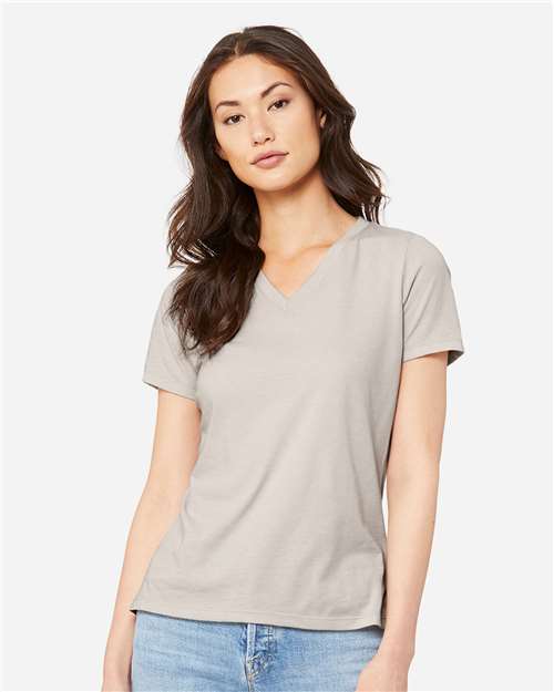 BELLA + CANVAS - Women's Relaxed Heather CVC V-Neck Tee - 6405CVC