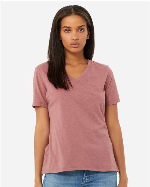 BELLA + CANVAS - Women's Relaxed Heather CVC V-Neck Tee - 6405CVC