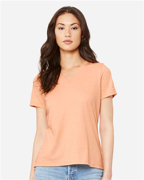 BELLA + CANVAS - Women's Relaxed Heather CVC V-Neck Tee - 6405CVC