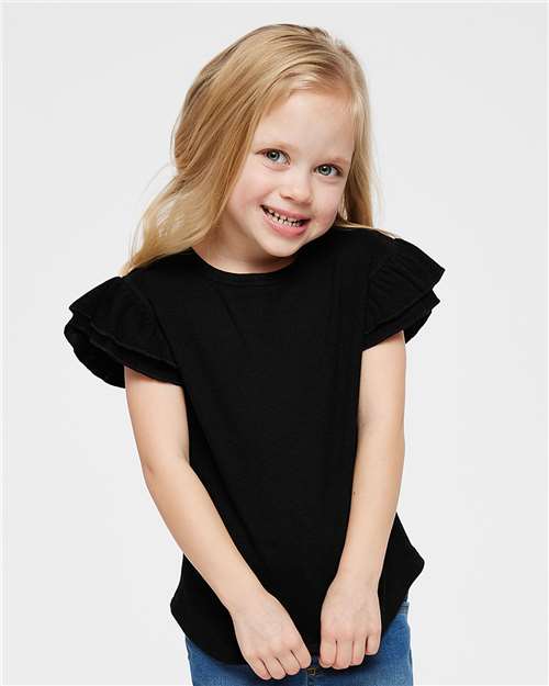 Rabbit Skins - Toddler Flutter Sleeve Tee - 3339LA
