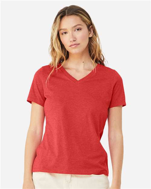 BELLA + CANVAS - Women's Relaxed Heather CVC V-Neck Tee - 6405CVC