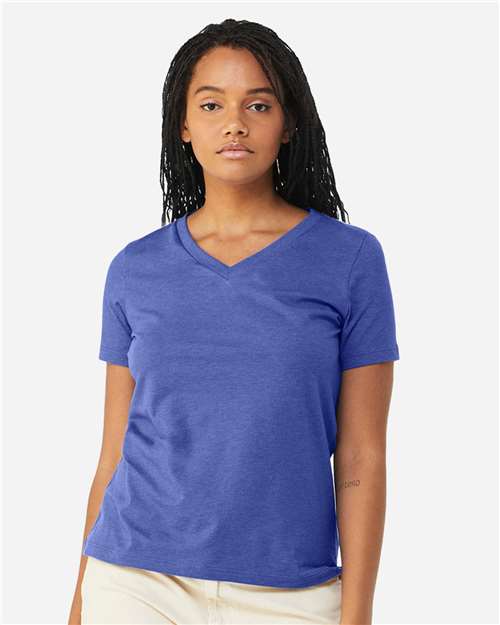 BELLA + CANVAS - Women's Relaxed Heather CVC V-Neck Tee - 6405CVC