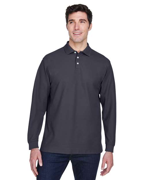 Devon & Jones - Men's Pima Piqué Long Sleeve Polo - D110