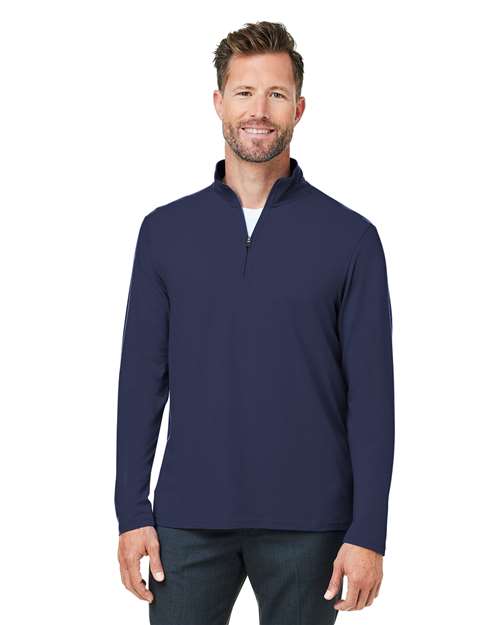 Devon & Jones Men’s Raleigh stretch quarter-zip pullover with a sleek, modern fit and soft, flexible fabric. Features a zip-up collar and lightweight stretch design, ideal for layering or everyday wear.