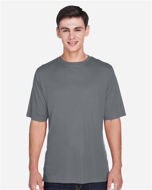 Team 365 Men’s Zone Performance t-shirt with a lightweight, breathable design and athletic fit. Features moisture-wicking fabric, ideal for workouts, sports, or everyday wear.