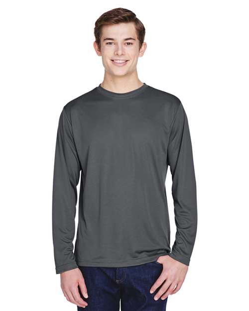 Team 365 Men’s Zone Performance long sleeve t-shirt with a lightweight, breathable design and athletic fit. Features moisture-wicking fabric, making it ideal for sports, work, or everyday active wear.
