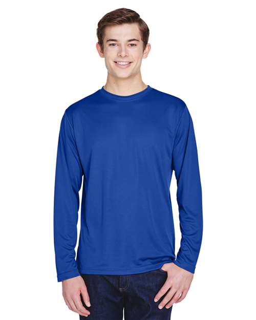 Team 365 Men’s Zone Performance long sleeve t-shirt with a lightweight, breathable design and athletic fit. Features moisture-wicking fabric, making it ideal for sports, work, or everyday active wear.