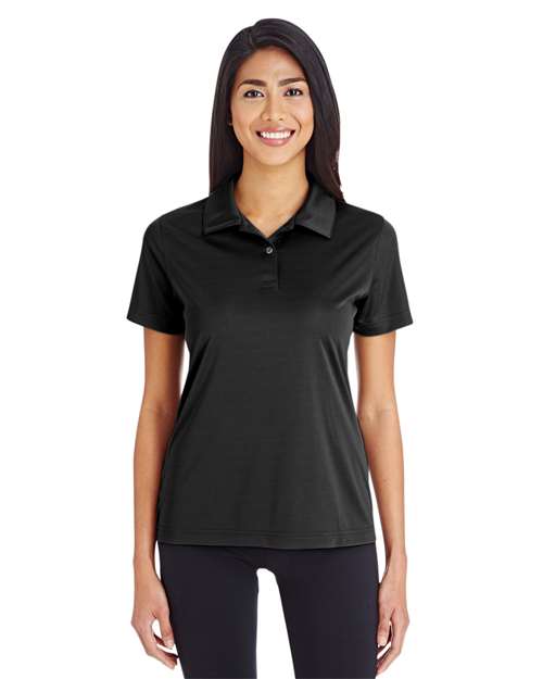 Team 365 Women’s Zone Performance polo with a sleek, athletic fit and lightweight moisture-wicking fabric. Features a classic collar and short sleeves, ideal for active wear or professional settings.