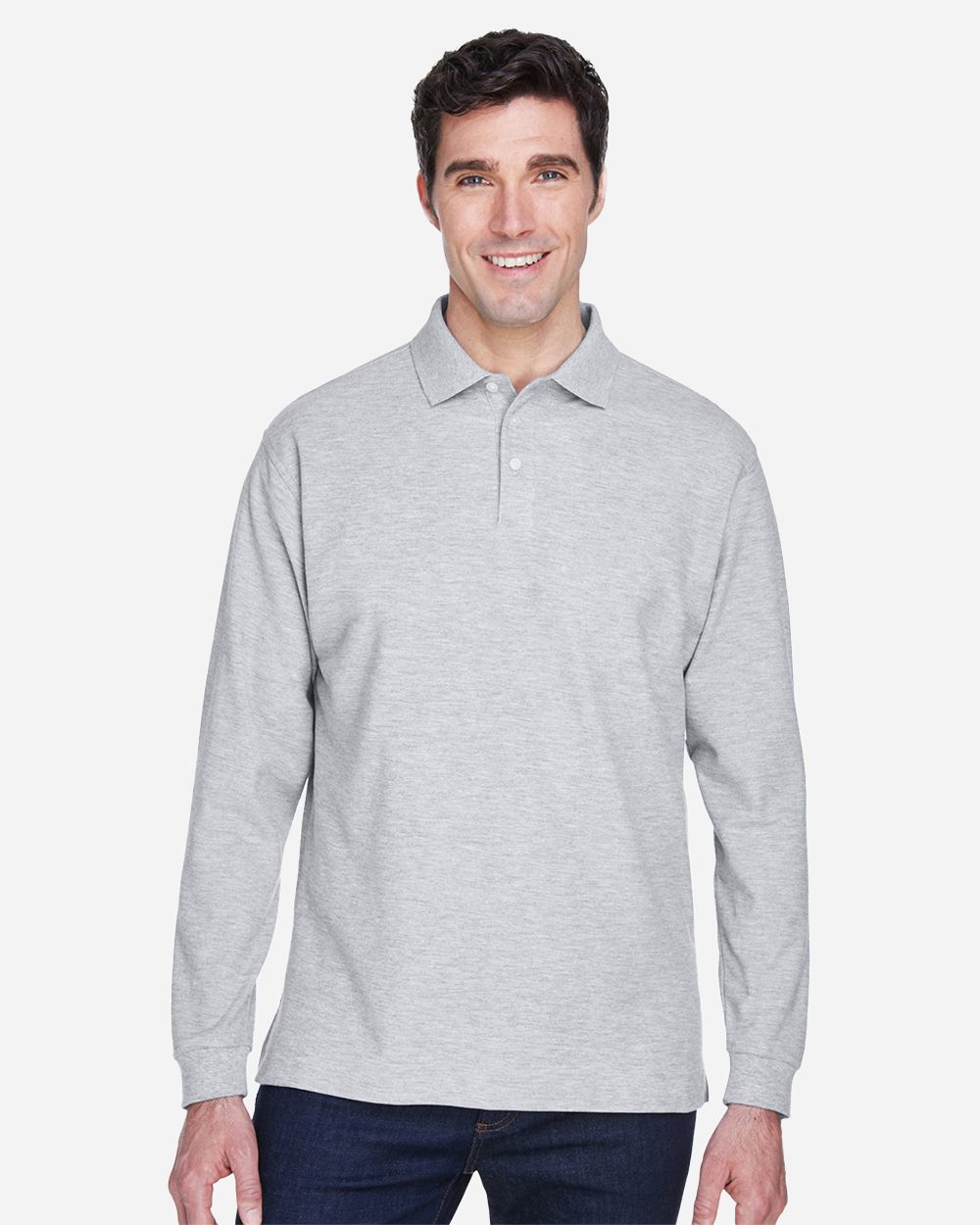 Devon & Jones - Men's Pima Piqué Long Sleeve Polo - D110