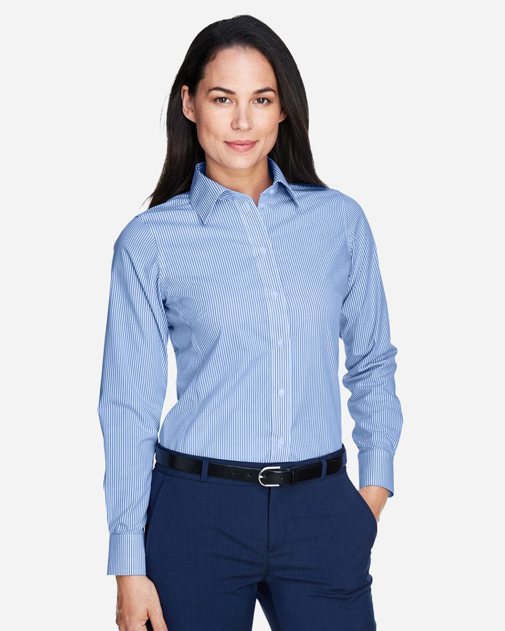 Devon & Jones - Women's Crown Collection® Banker Stripe Woven Dress Shirt - D645W