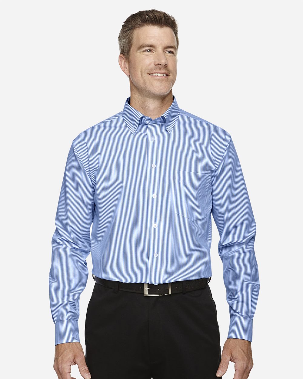 Devon & Jones - Men's Crown Collection® Banker Stripe Woven Dress Shirt - D645