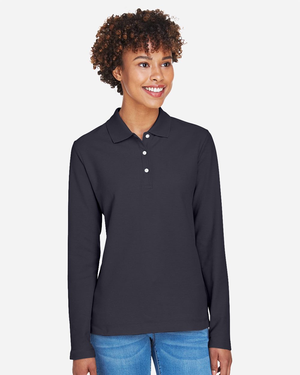 Devon & Jones - Women's Pima Piqué Long Sleeve Polo - D110W