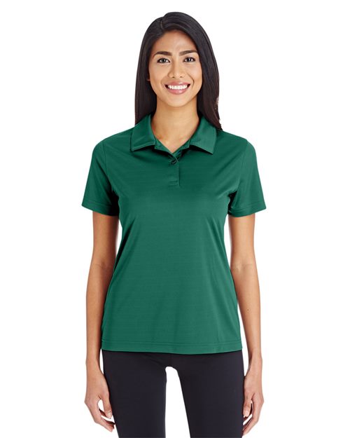 Team 365 Women’s Zone Performance polo with a sleek, athletic fit and lightweight moisture-wicking fabric. Features a classic collar and short sleeves, ideal for active wear or professional settings.