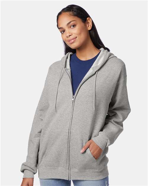 Hanes - Unisex EcoSmart® Full-Zip Hooded Sweatshirt - P180