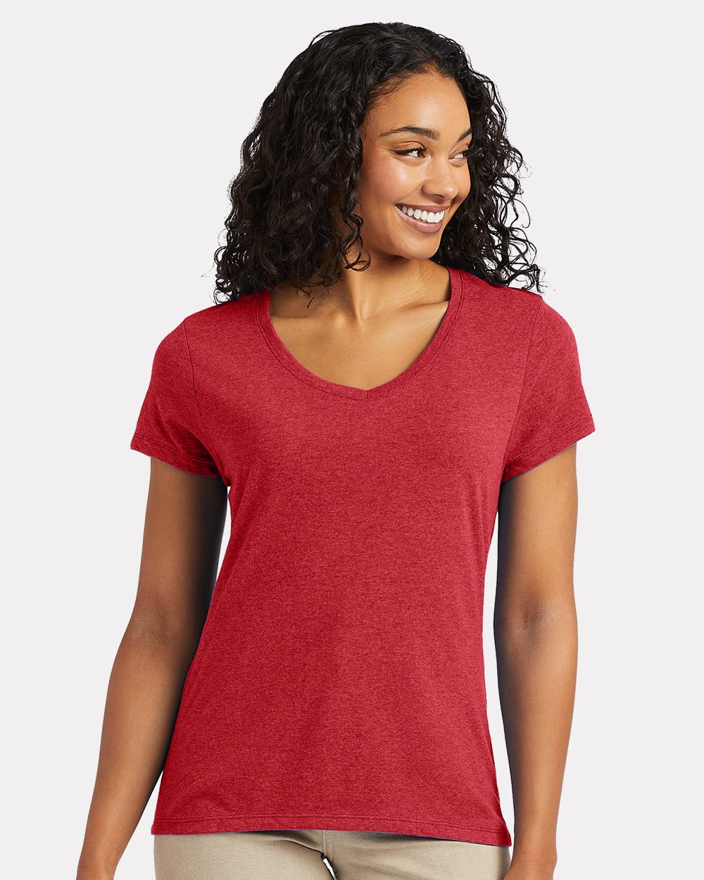 Hanes - Women's Perfect-T Triblend V-Neck T-Shirt - 42VT