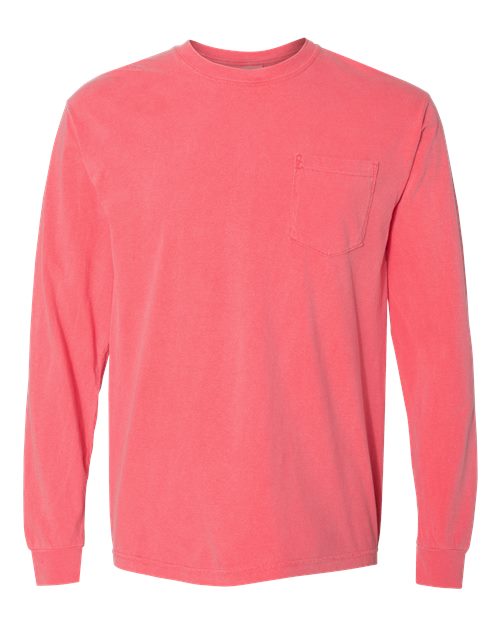 Comfort Colors - Unisex Garment-Dyed Heavyweight Long Sleeve Pocket T-Shirt - 4410