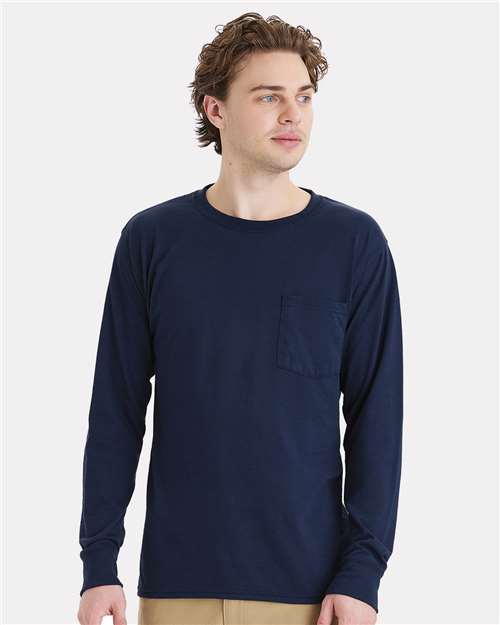 Hanes - Unisex Workwear Long Sleeve Pocket T-Shirt - W120
