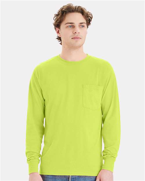 Hanes - Unisex Workwear Long Sleeve Pocket T-Shirt - W120