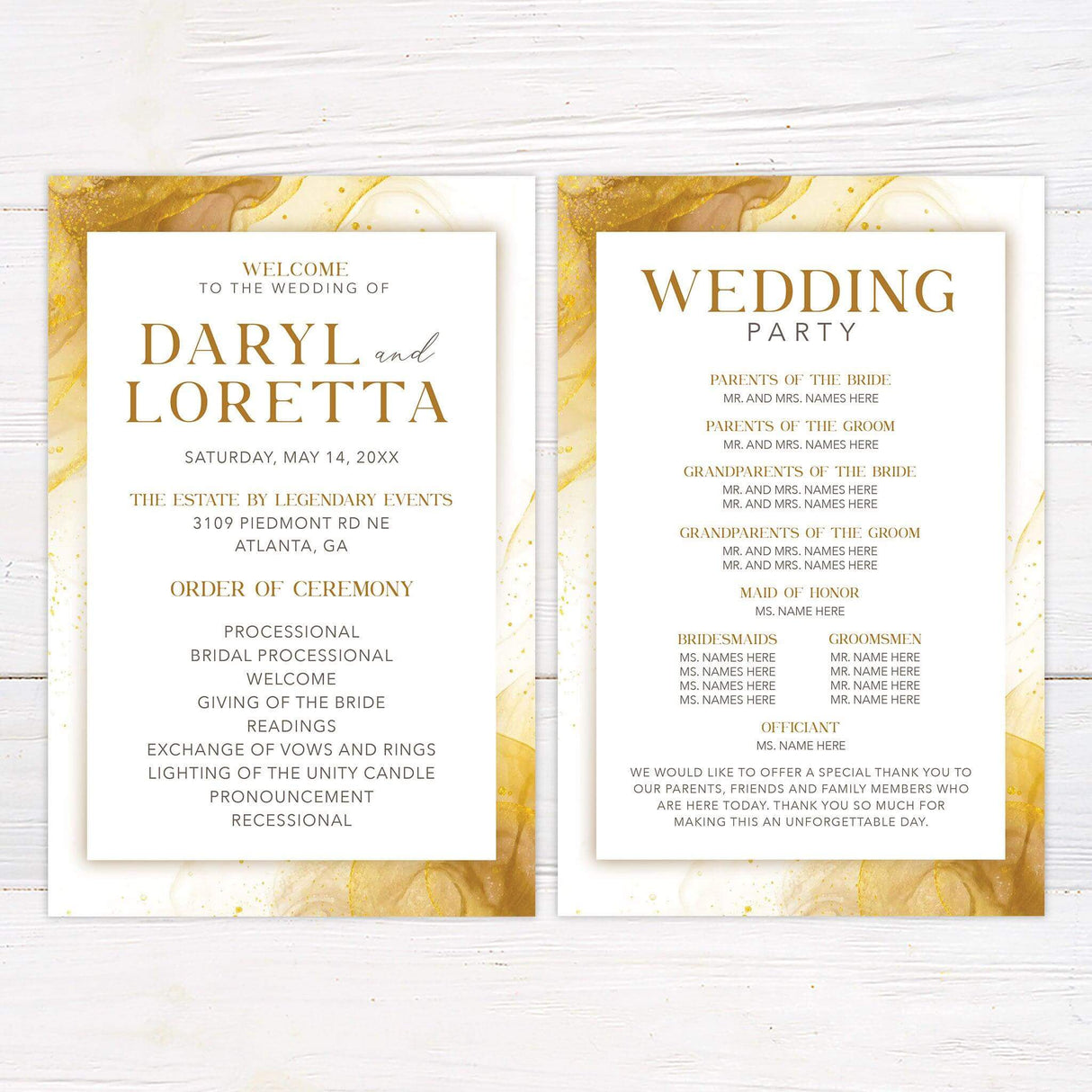 Abstract Gold Invitations - goprintplus