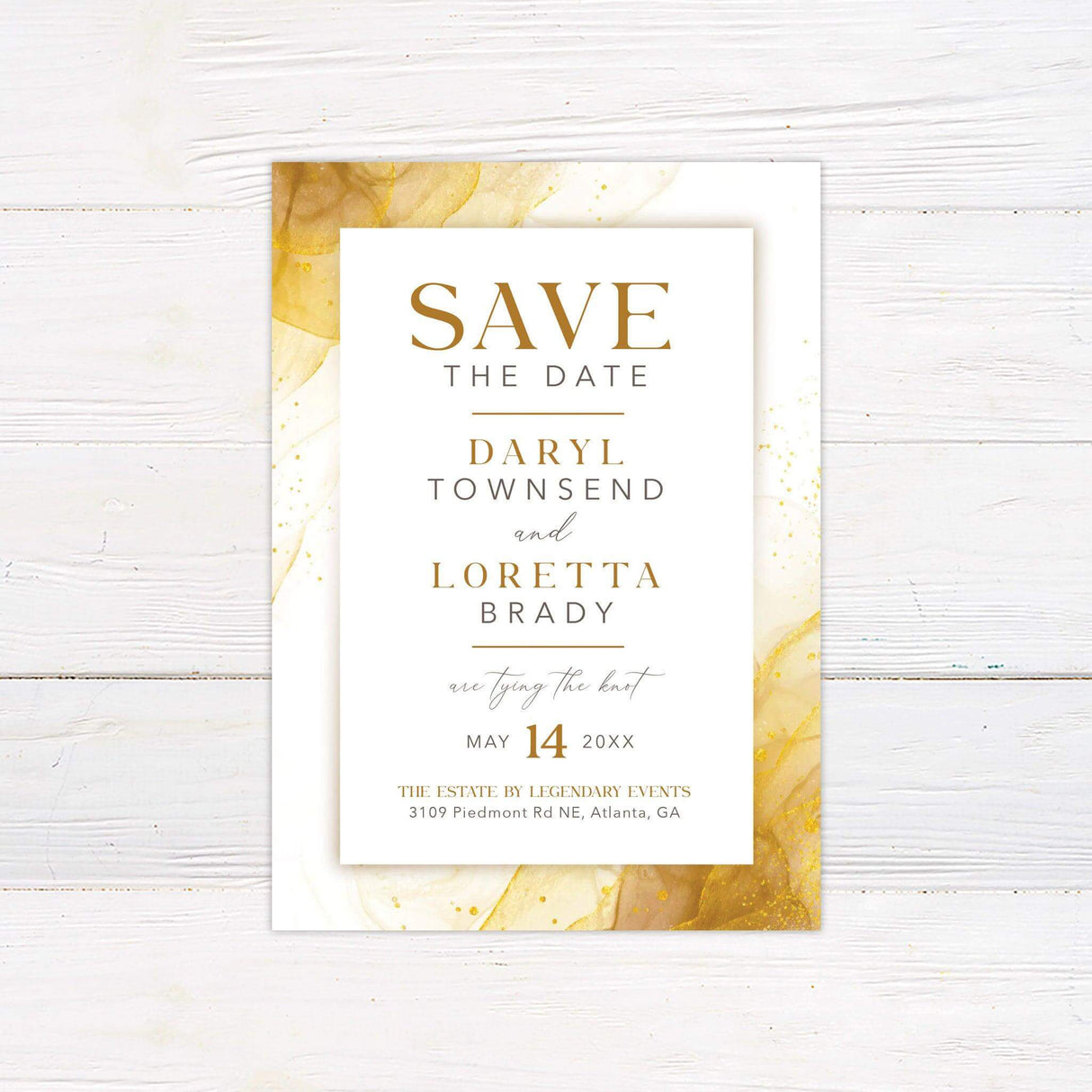 Abstract Gold Save The Date - goprintplus