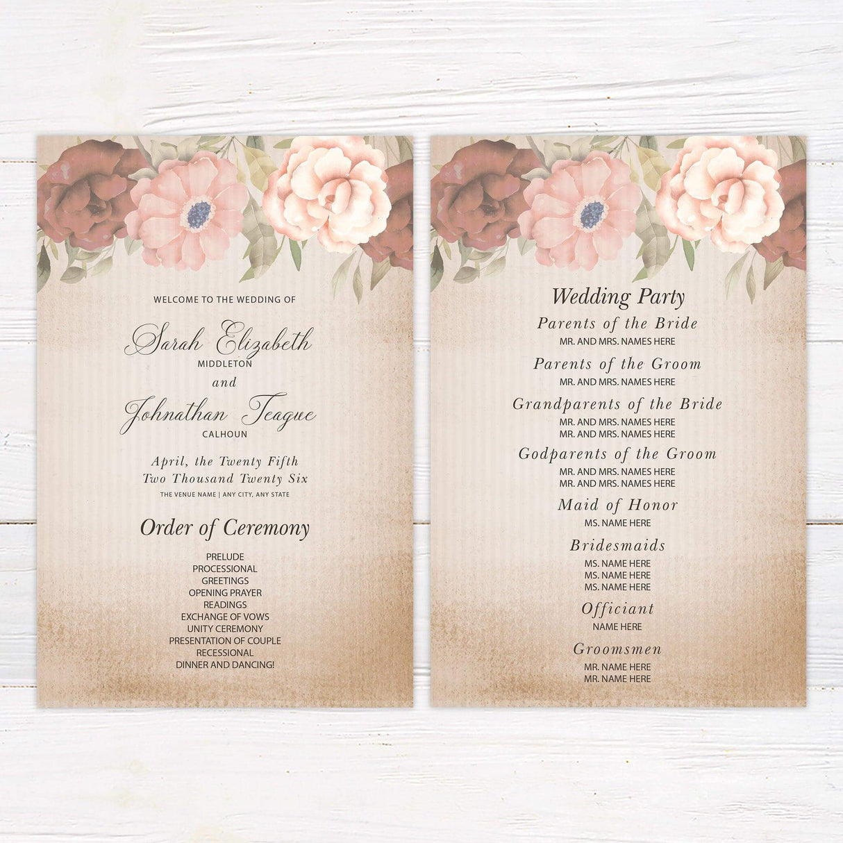 Antique Floral Invitations - goprintplus