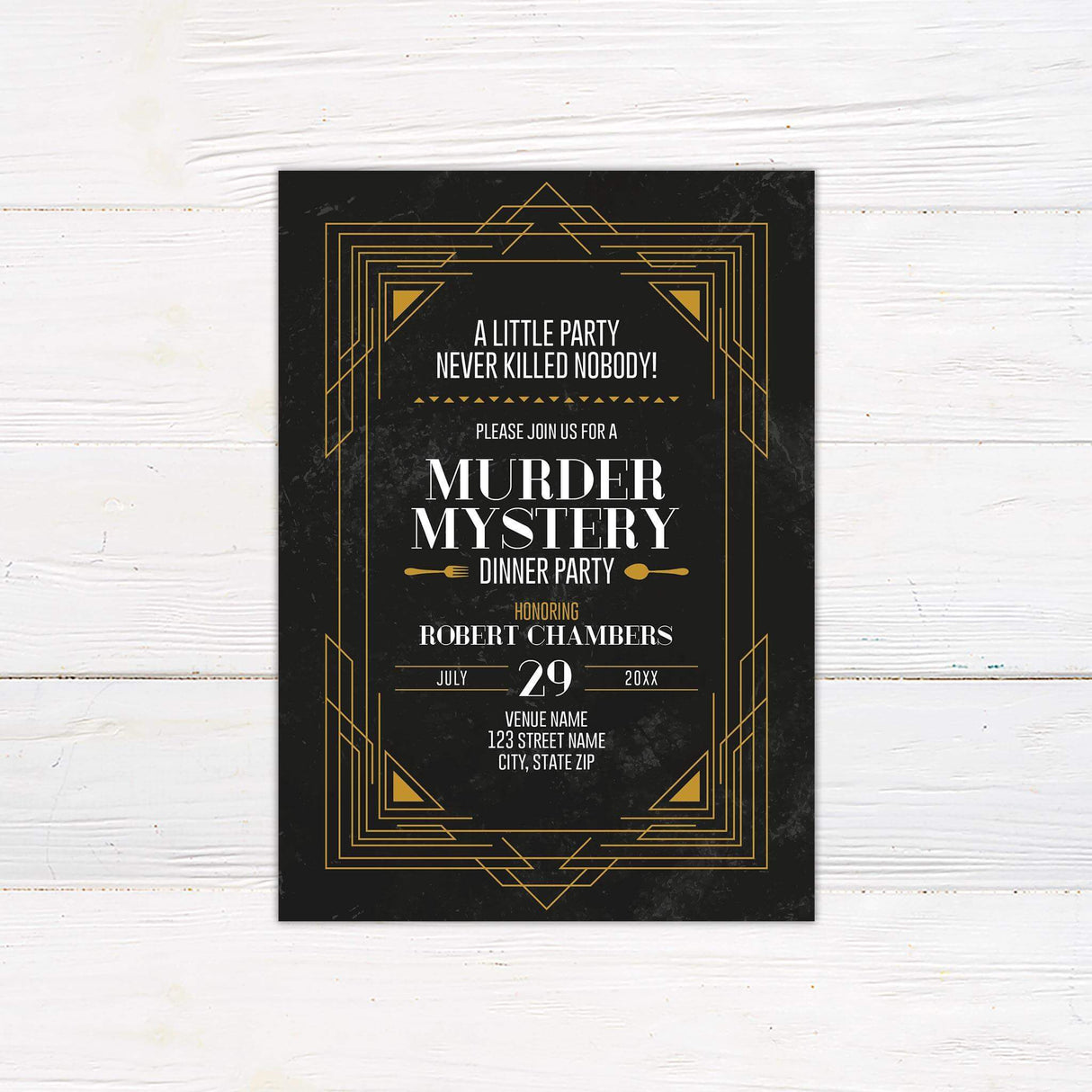 Art Deco Murder Mystery Invitation - goprintplus