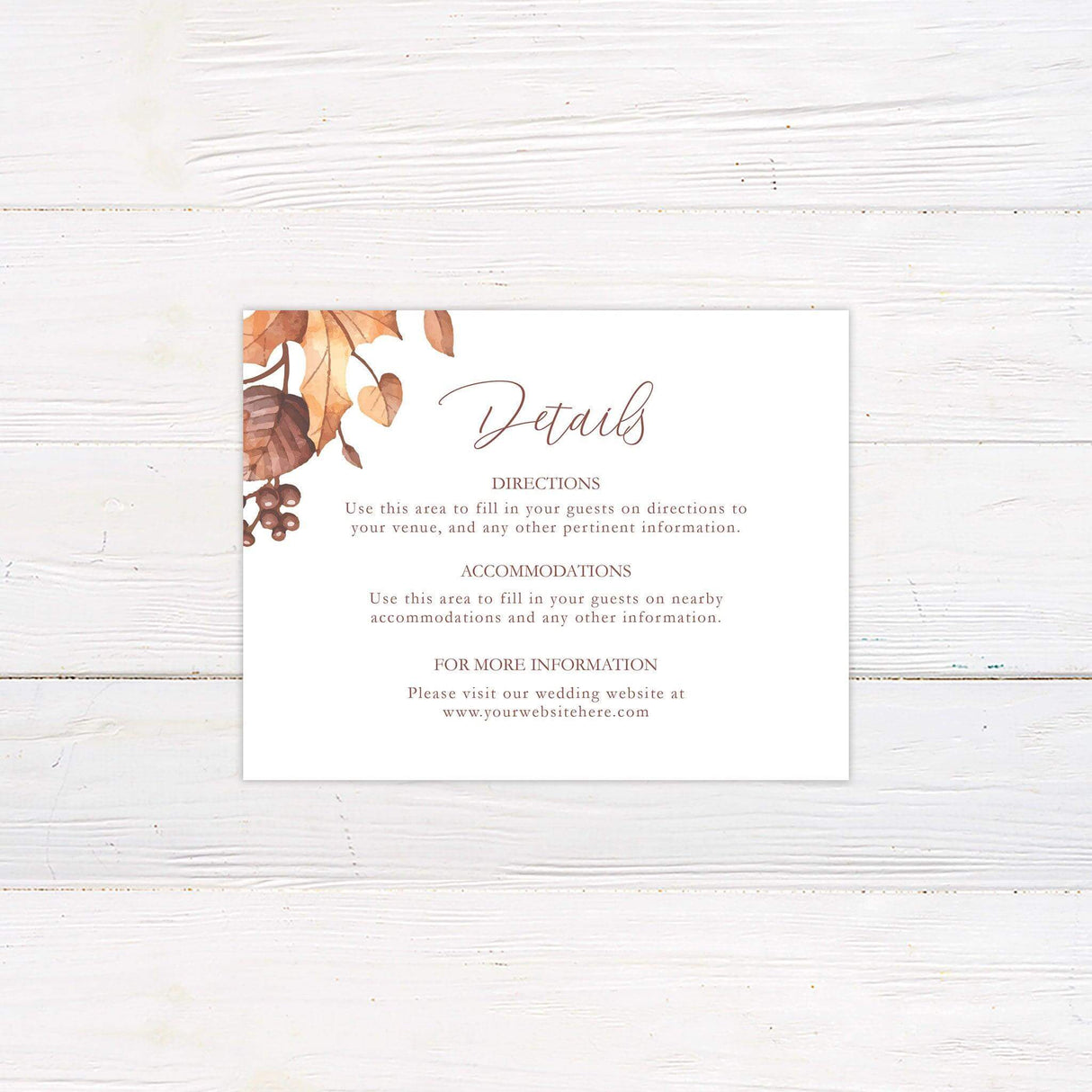 Autumn Leaves Details Card - goprintplus