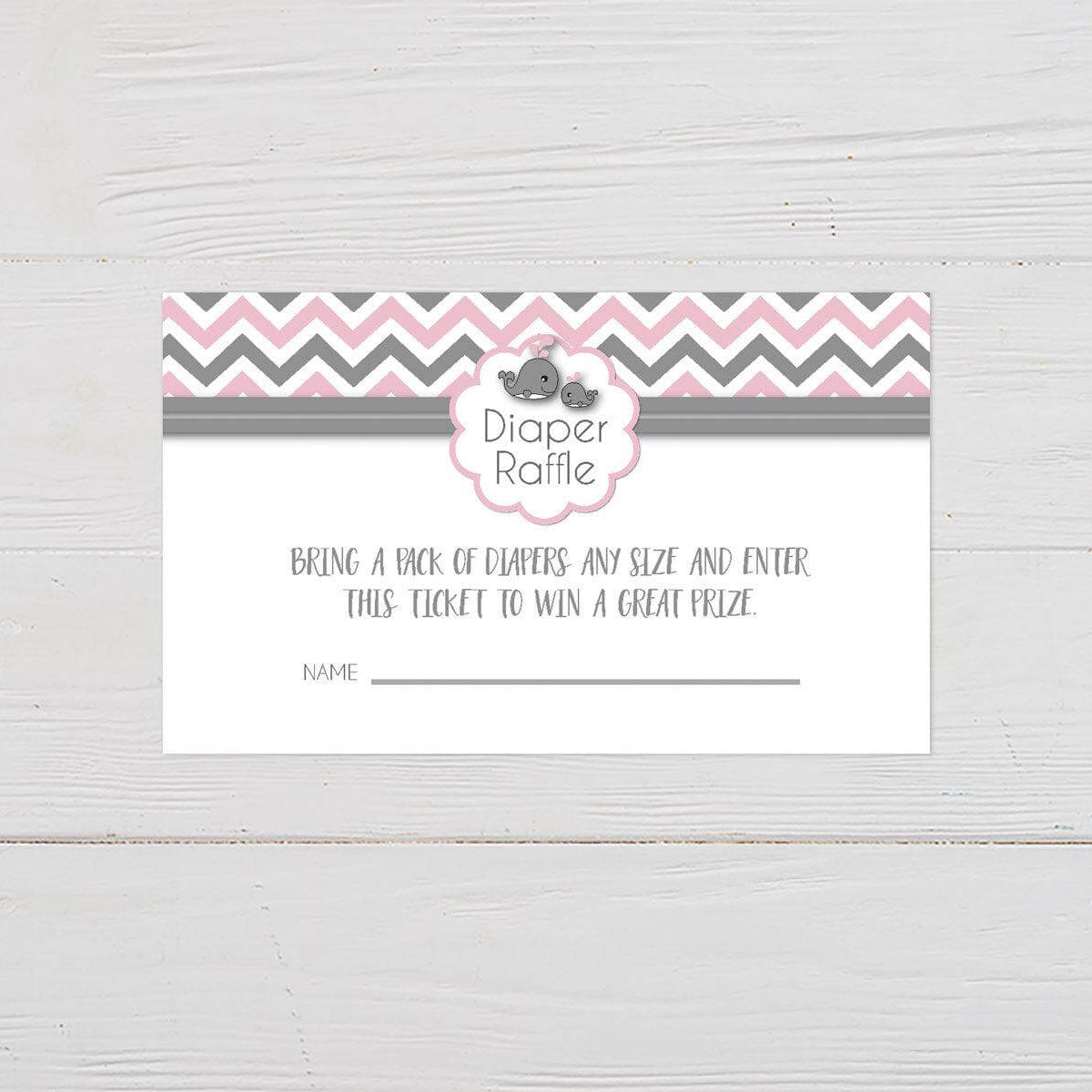 Pink Whales Diaper Raffle Ticket – goprintplus