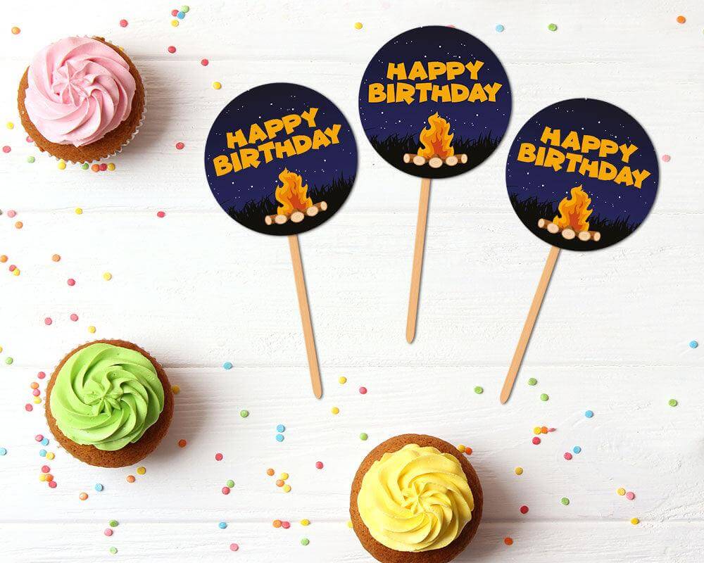 Backyard Bonfire Cupcake Topper - goprintplus