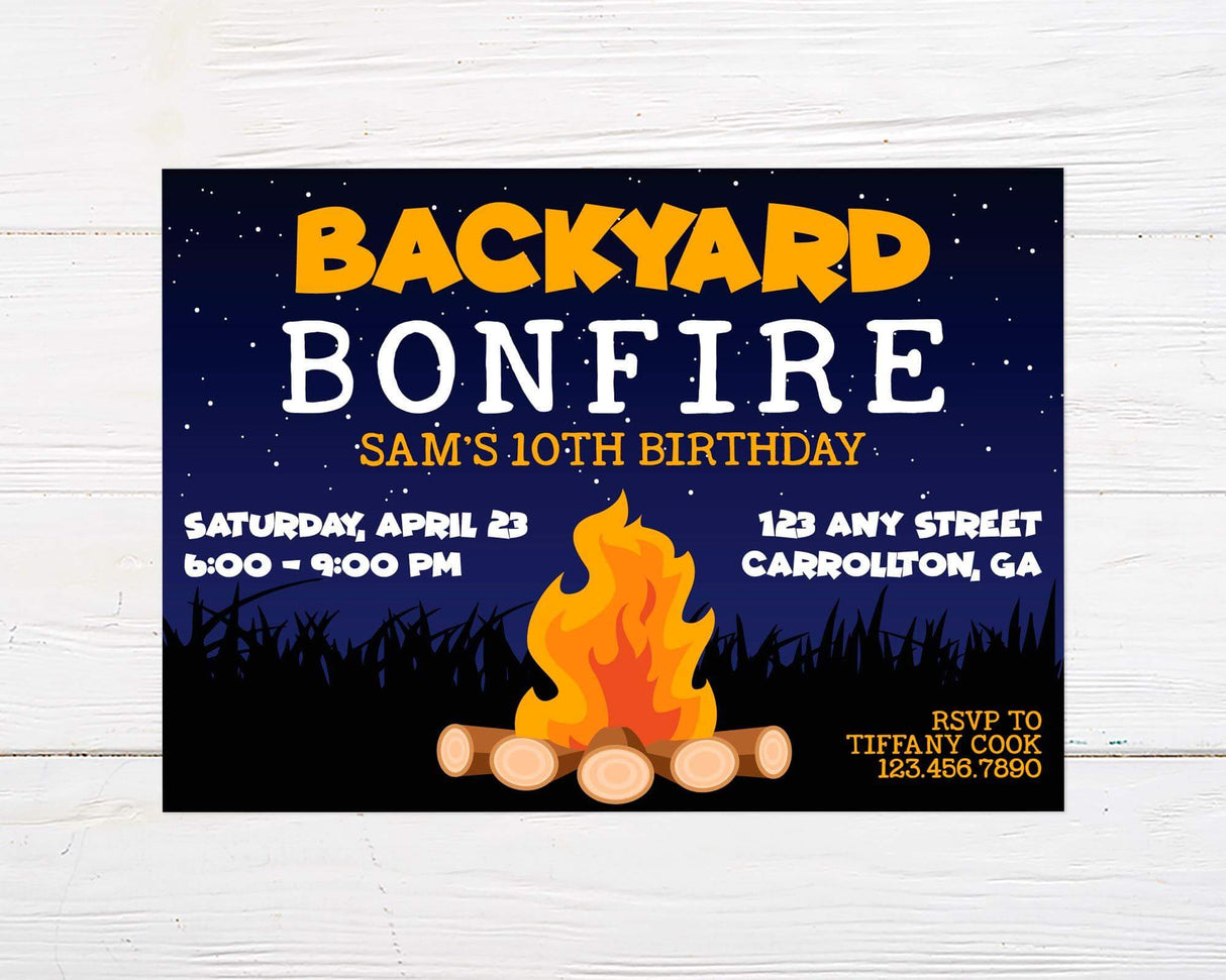 Backyard Bonfire Invitation - goprintplus
