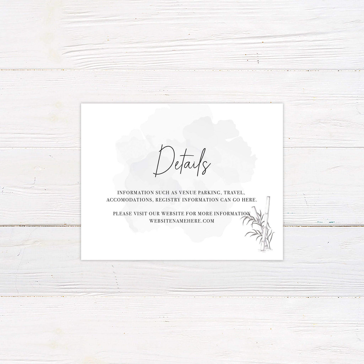 Bamboo Wash Details Card - goprintplus