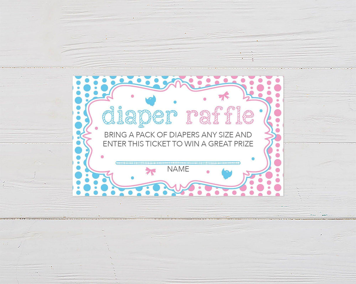 Beards or Bows Diaper Raffle Ticket - goprintplus