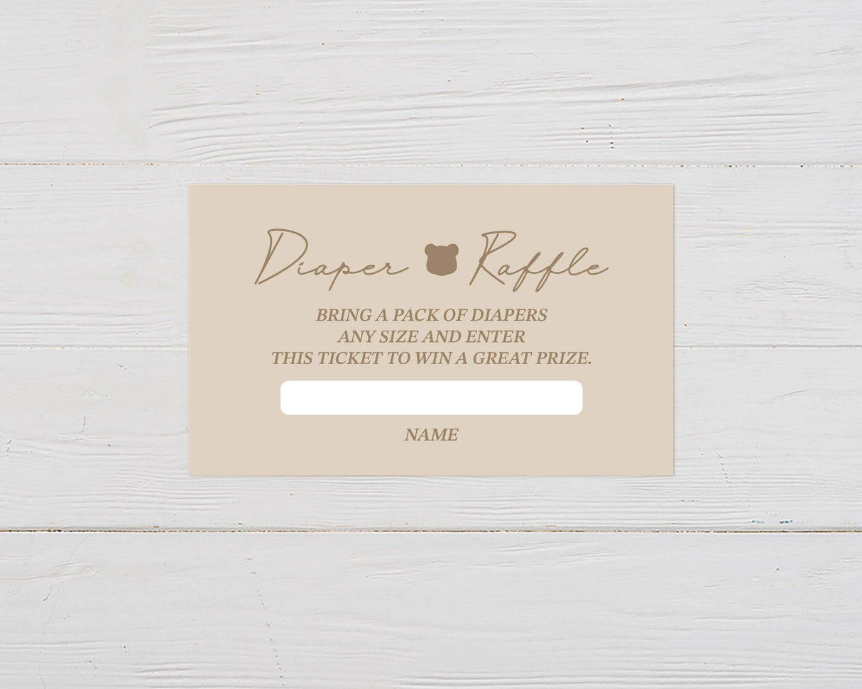 Bearly Wait Diaper Raffle Ticket - goprintplus