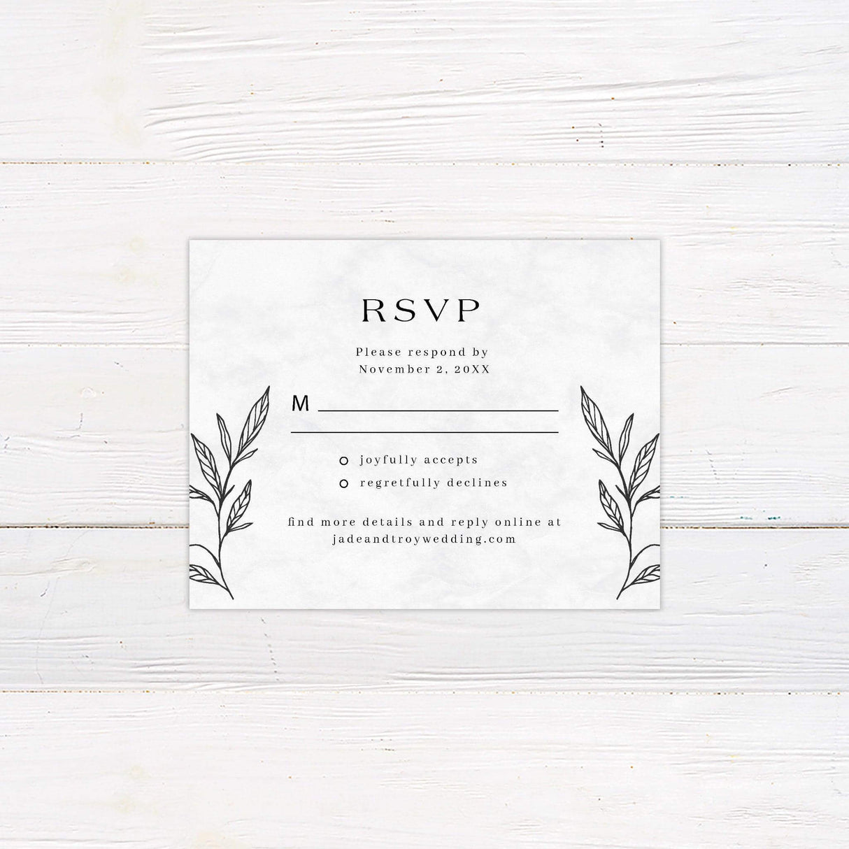 Black Leaves RSVP - goprintplus