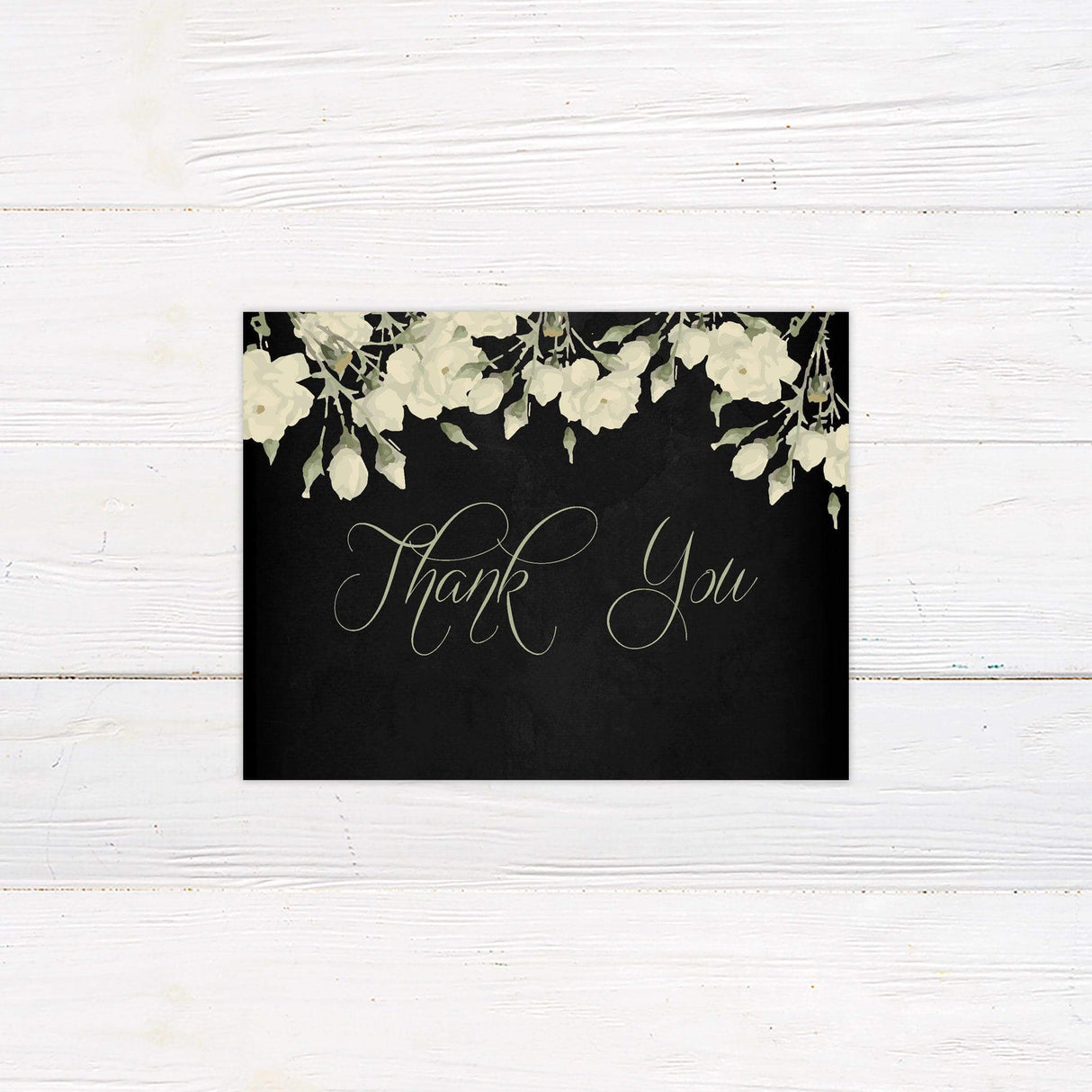 Black and Cream Floral Invitations - goprintplus