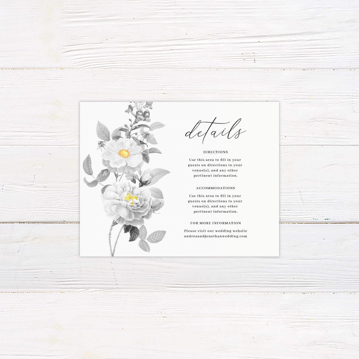 Black and Yellow Botanical Details Cards - goprintplus