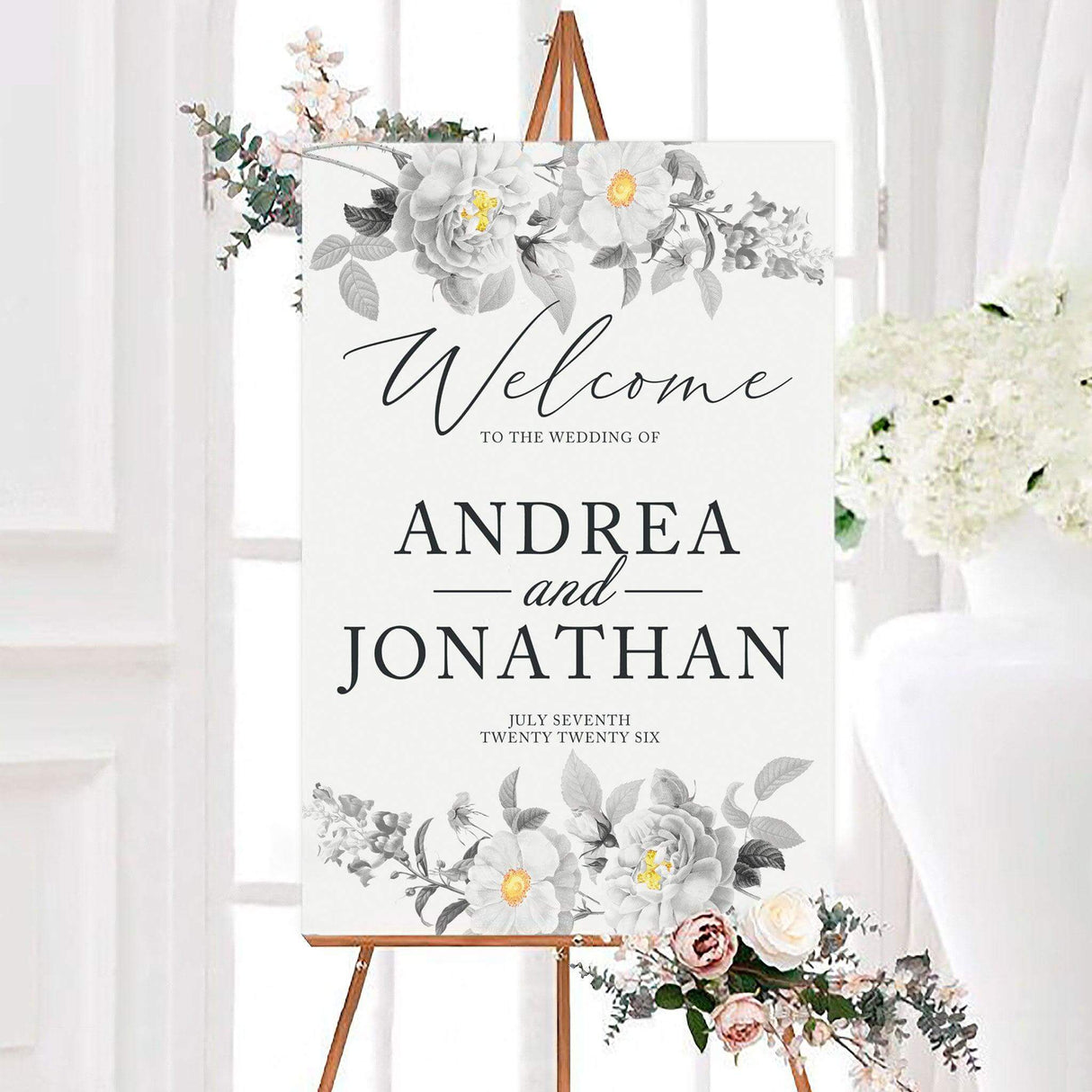Black and Yellow Botanical Invitations - goprintplus