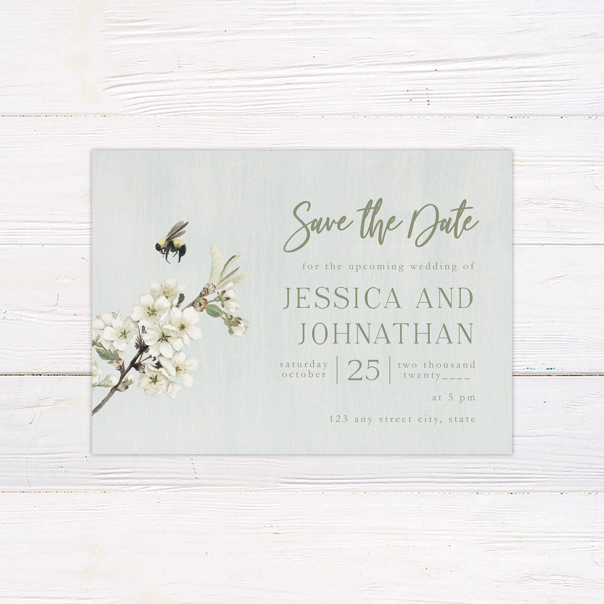 Blossom Bee Save The Date - goprintplus