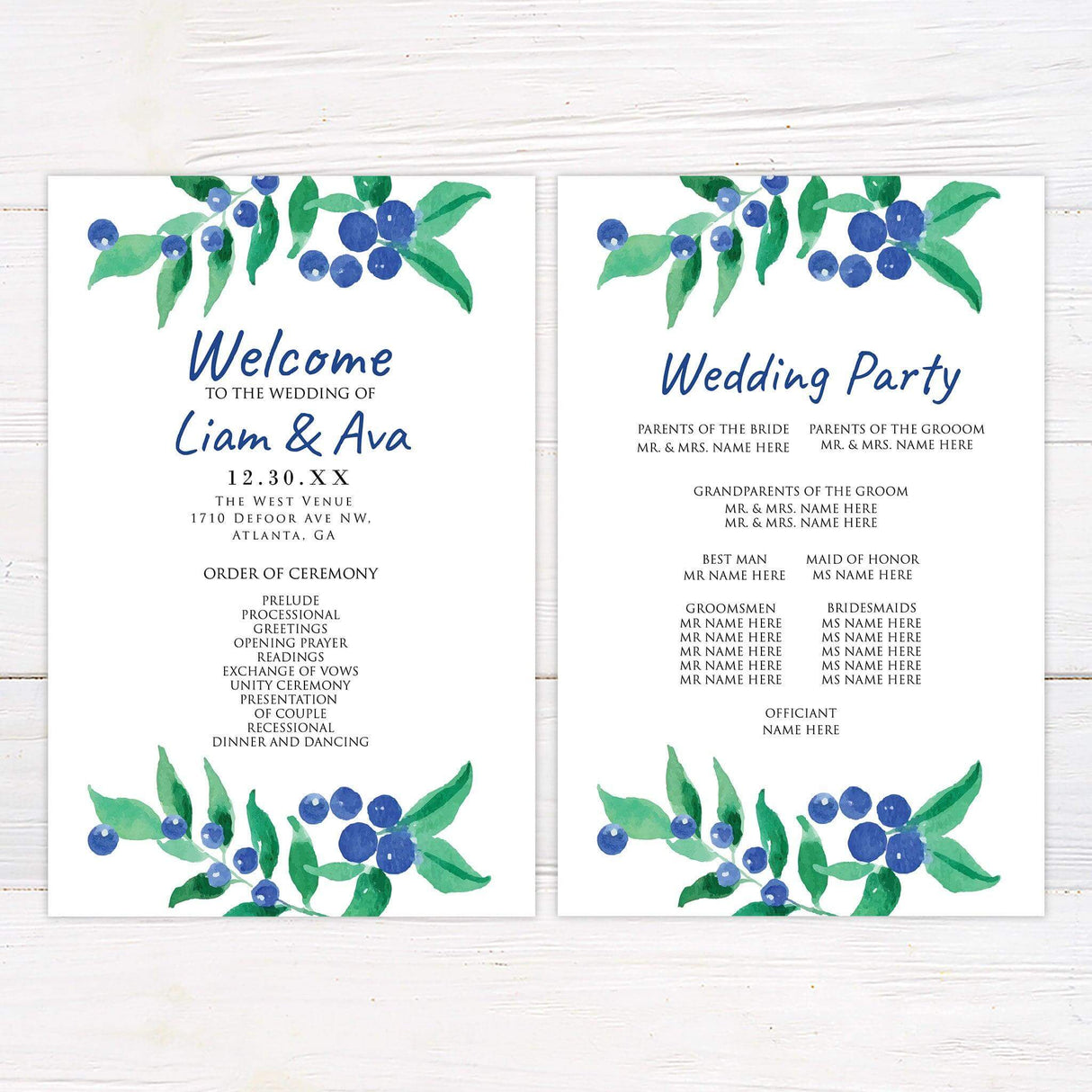 Blue Berry Invitations - goprintplus