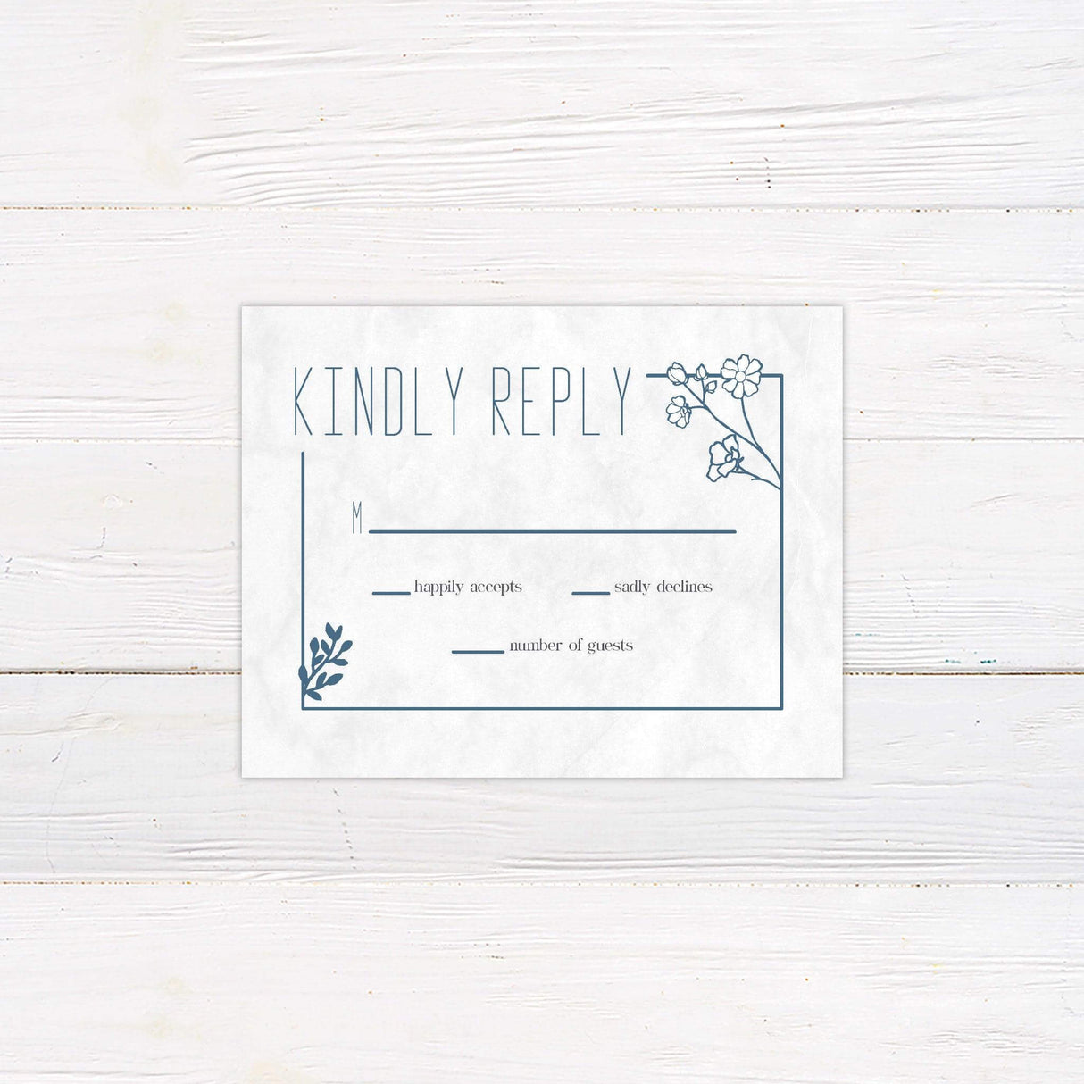 Blue Botanical RSVP - goprintplus