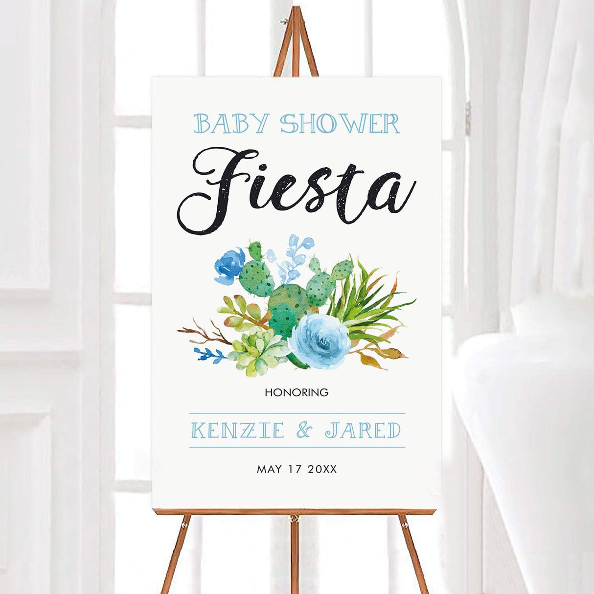 Blue Cacti Shower - goprintplus