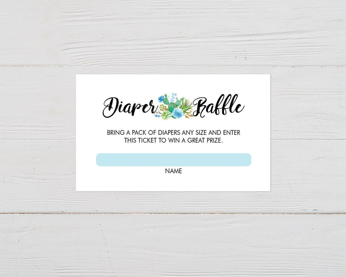 Blue Cacti Diaper Raffle - goprintplus