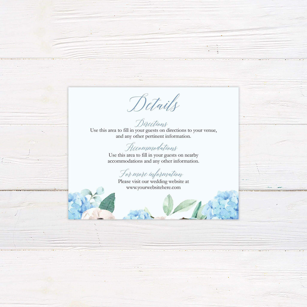 Blue Hydrangea Details Cards - goprintplus