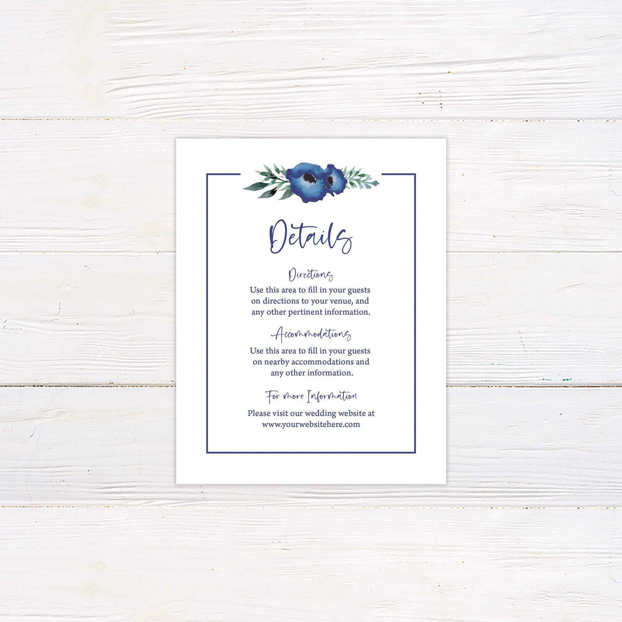 Blue Poppy Details Cards - goprintplus