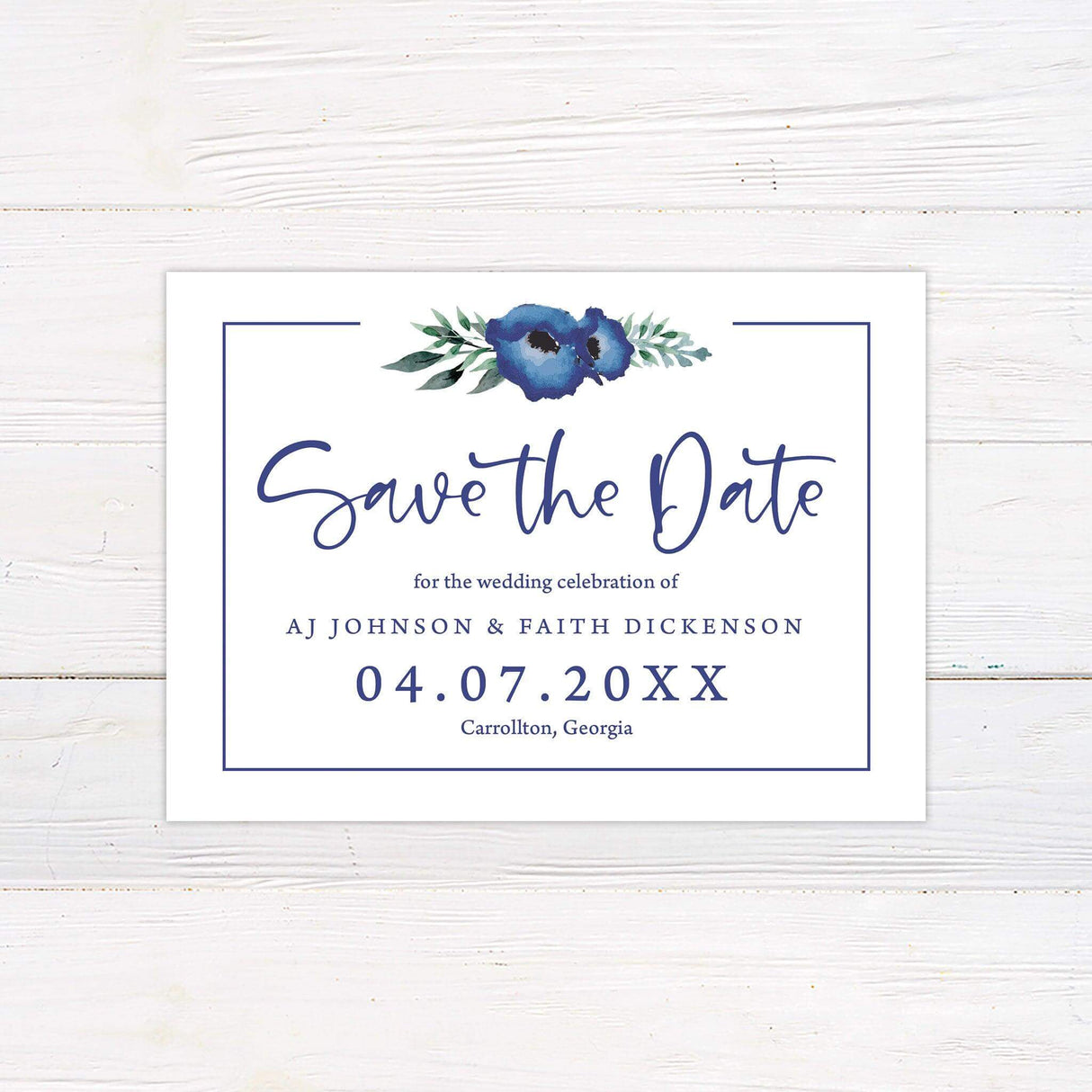 Blue Poppy Save The Date - goprintplus