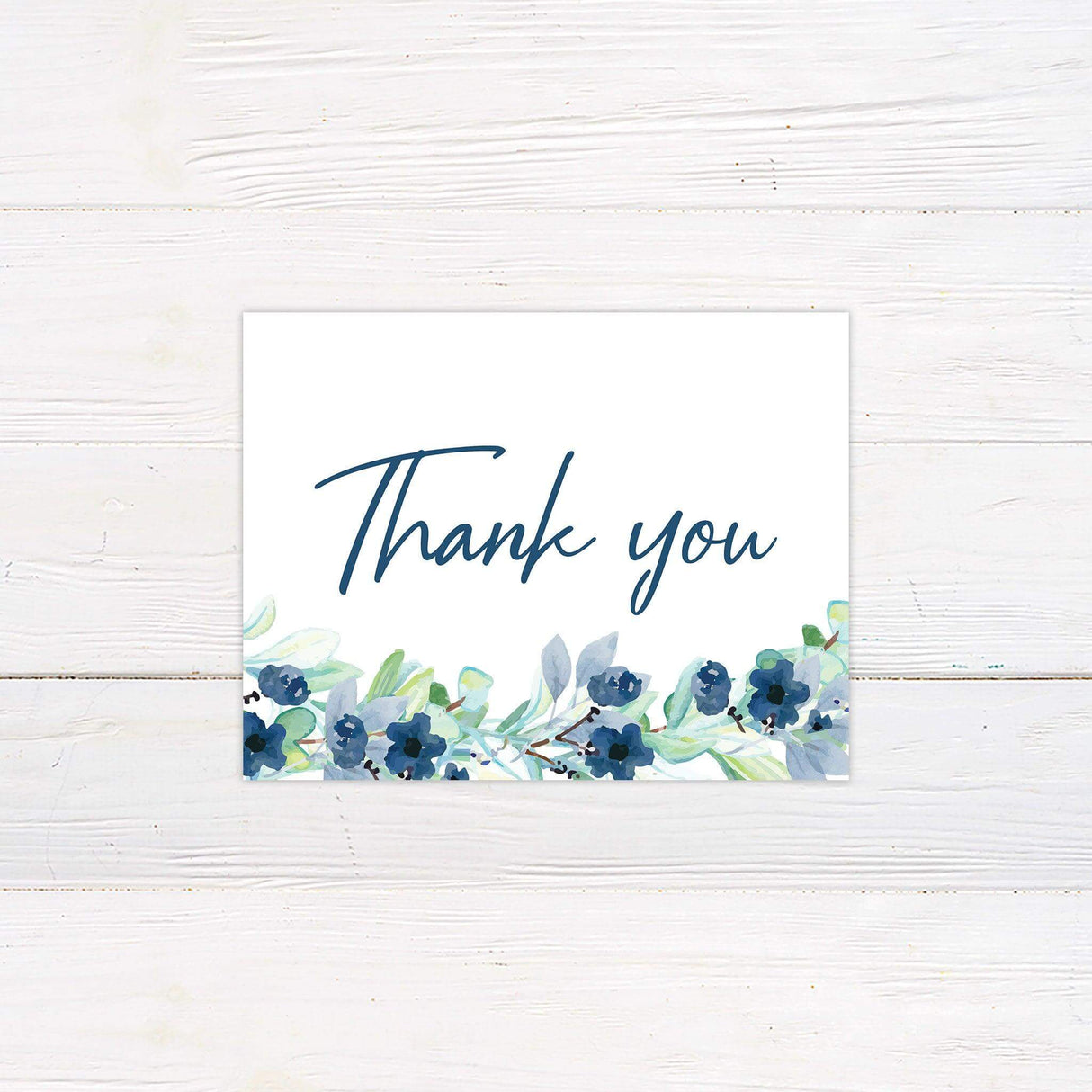 Blue Romance Thank You Card - goprintplus