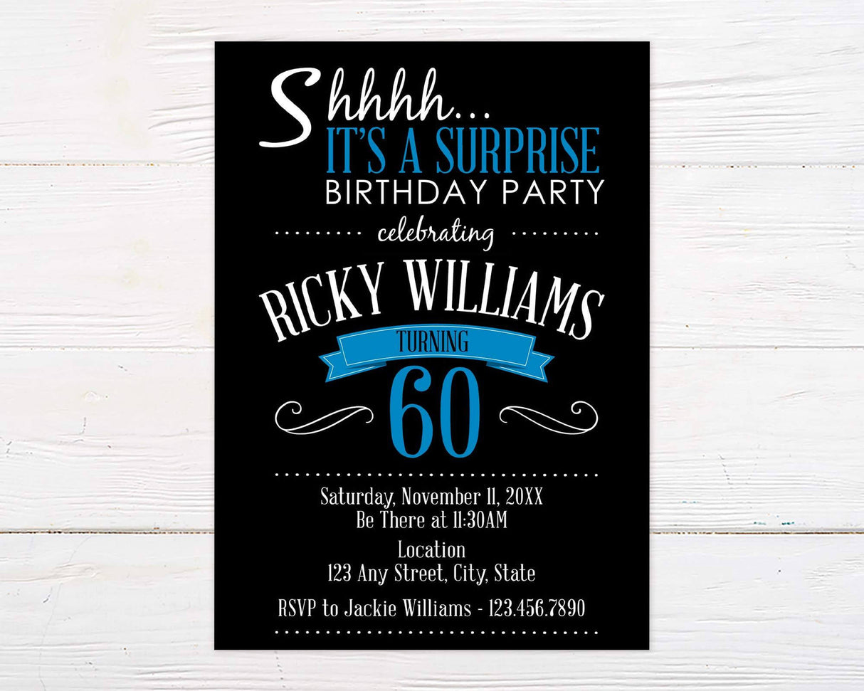 Blue Birthday Invitation - goprintplus