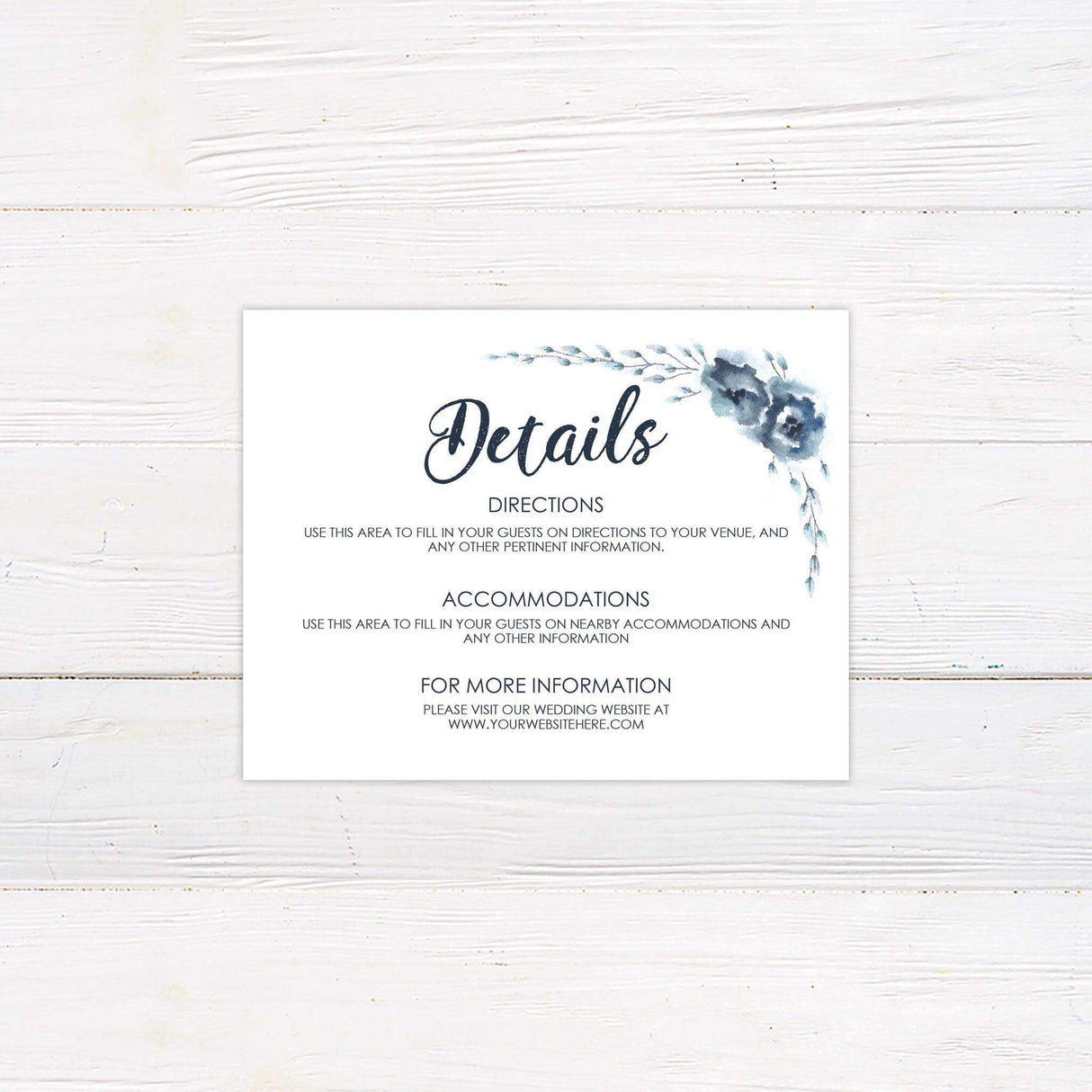 Blue Rose Details Cards - goprintplus